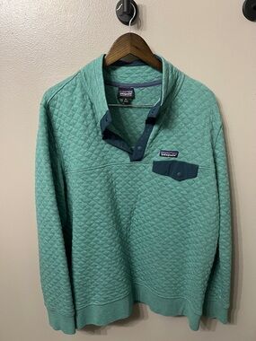 Patagonia Organic Cotton Quilted
Snap-T Pullover Seafoam Green
Womens XL 25281